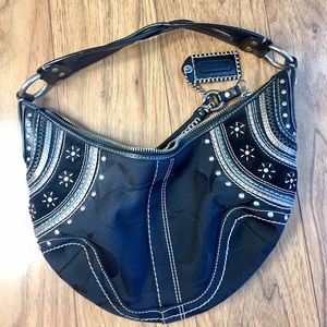 Coach Signature Small Hobo Bag Black EUC